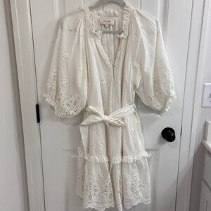 Cleobella, White Mini Dress, Size L
